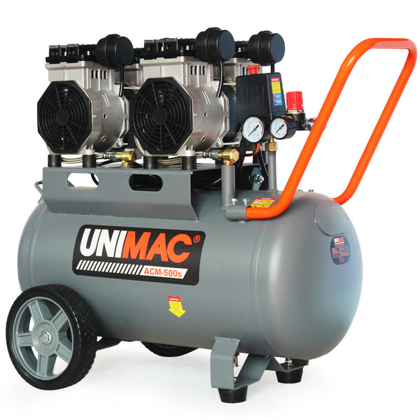 Unimac 50L 3.0Hp Silent Oil Free Electric Air Compressor Portable Twin Nitto Outlets Air Compressors