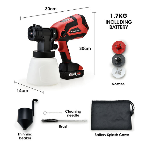 Baumr Baumr-Ag 20V Electric Paint Sprayer Cordless Air Gun Kit, Lithium Battery With Fast Charger