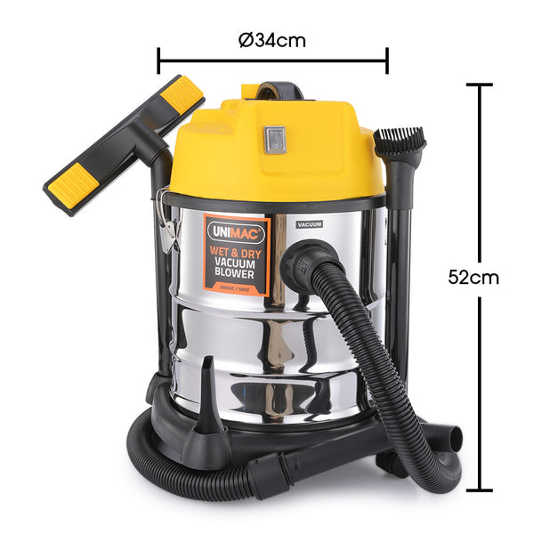 Unimac 20L 1400W Wet And Dry Vacuum Cleaner With Blower For Car Workshop Carpet Vacuum Cleaners