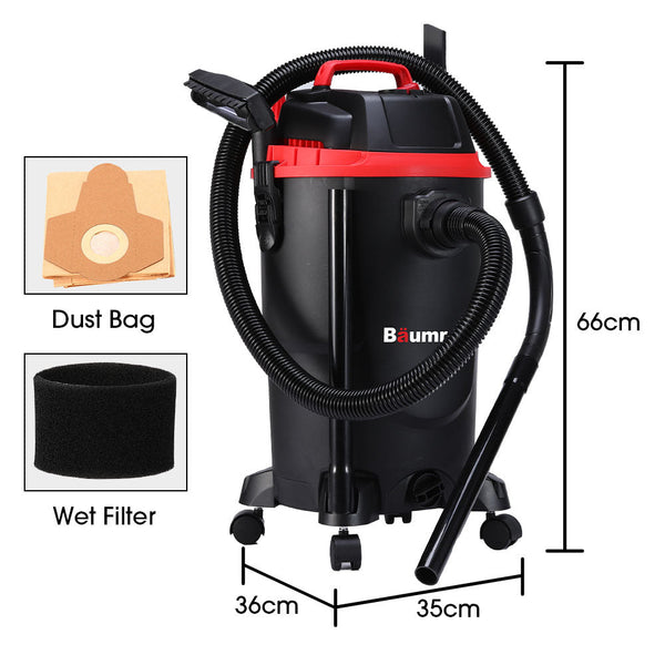 Baumr Ag Baumr Ag 30L 1200W Wet And Dry Vacuum Cleaner With Blower For Car Workshop Carpet Vacuum Cleaners
