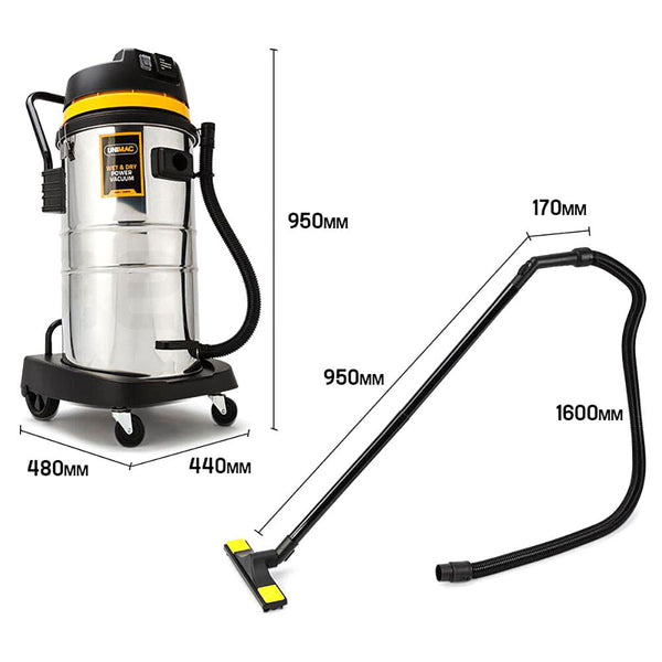 Unimac 60L Wet And Dry Vacuum Cleaner Bagless Grade Drywall Vacuum Cleaners