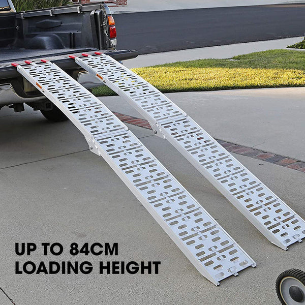 Bullet 2.3M Aluminium Loading Ramps, 680Kg Rated, For Trailer Atv Quad Bike Buggy, Pieces