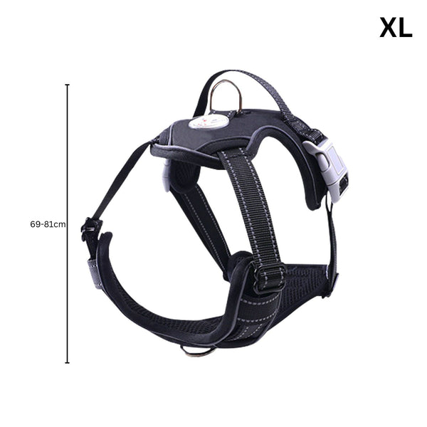 Floofi Dog Harness Vest Xl Size (Black) Fi-Pc-177-Xl