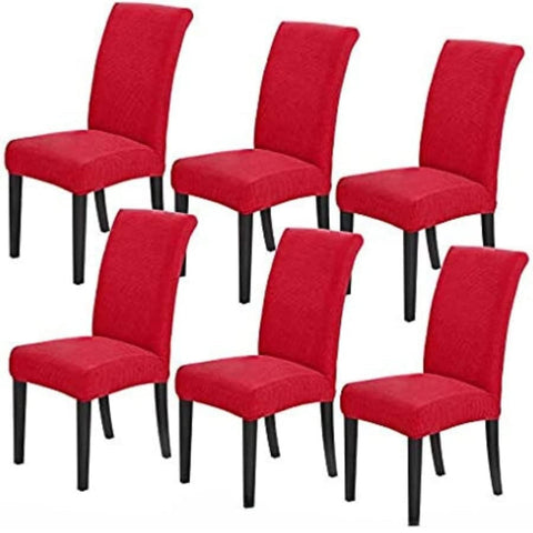Gominimo 6Pcs Dining Chair Slipcovers/ Protective Covers (Burgundy) Go-Dcs-105-Rdt