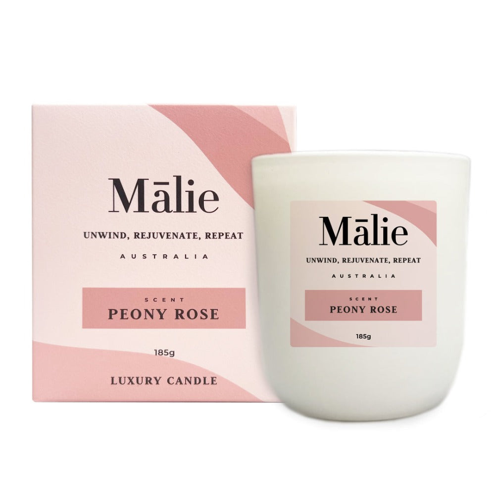 Malie Peony Rose Luxury Soy Candle 185G Candles