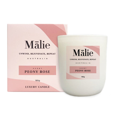 Malie Peony Rose Luxury Soy Candle 185G Candles