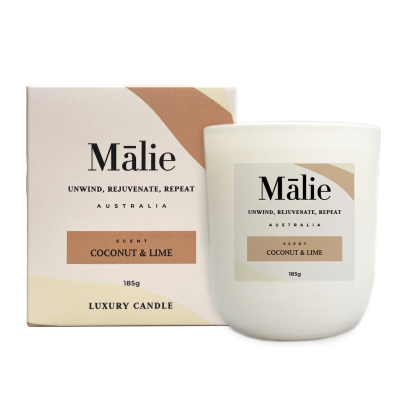 Malie Coconut & Lime Luxury Soy Candle 185G Candles