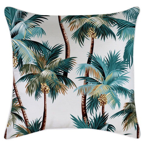 Cushion Cover-With Piping-Palm Trees White-60Cm X