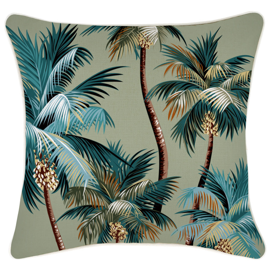Cushion Cover-With Piping-Palm Trees Sage-45Cm X