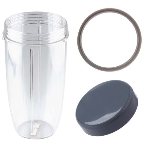 For Nutribullet Colossal Large Cup + Stay Fresh Lid Grey Seal 900 600 Models Countertop Blenders