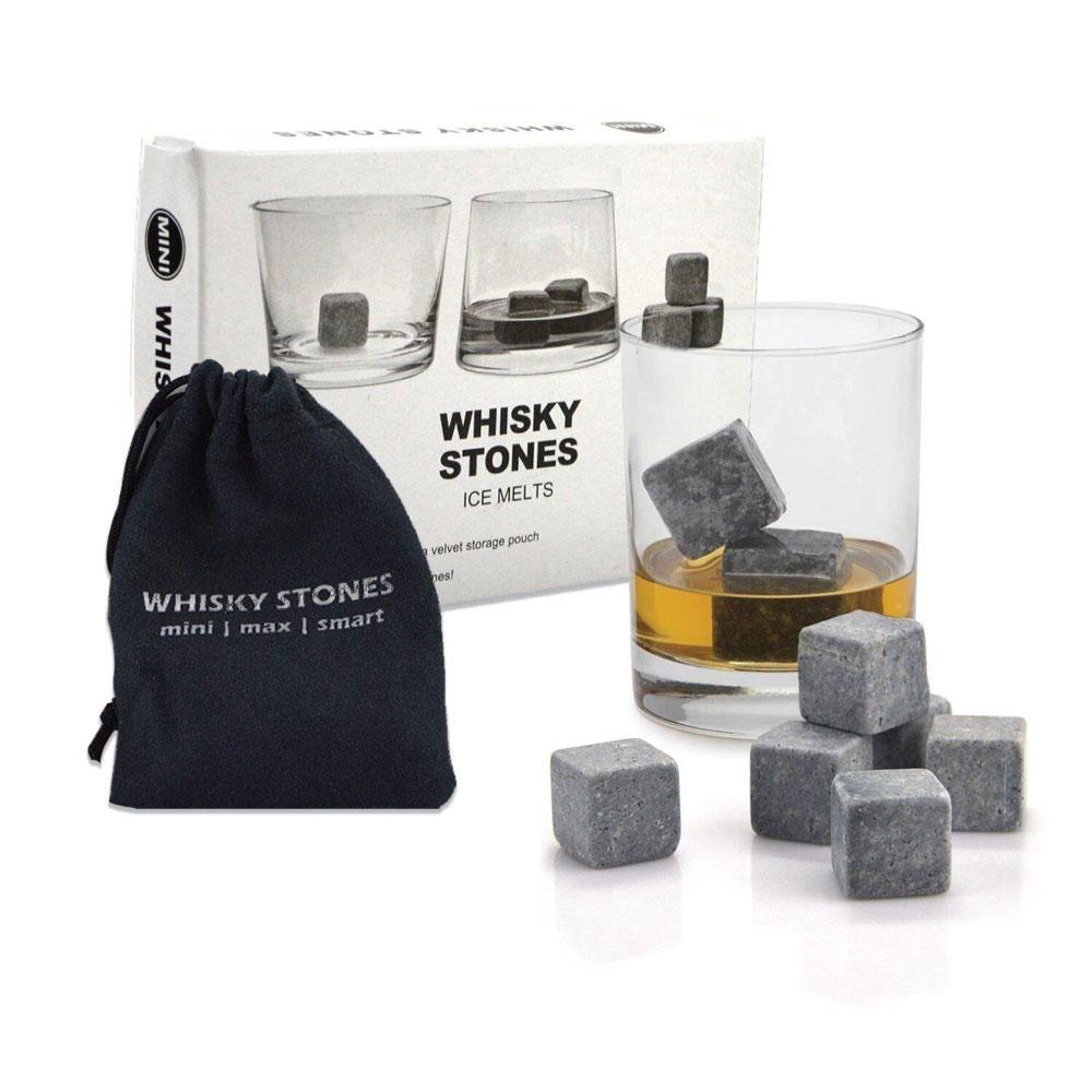 Orku Whiskey Stones Ice Melts 9 Reusable Natural Marble Chilling Rocks Cubes Ice Cubes Trays & Moulds