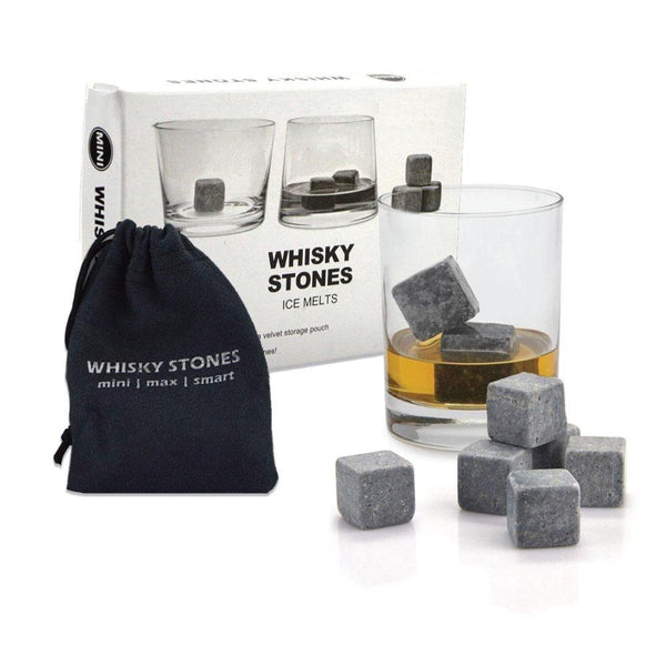 Orku Whiskey Stones Ice Melts 9 Reusable Natural Marble Chilling Rocks Cubes Ice Cubes Trays & Moulds