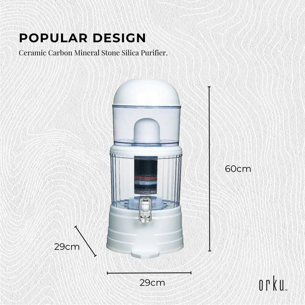 Orku 14L Benchtop 8 Stage Water Filter Ceramic Carbon Mineral Stone Silica Purifier Water Filters