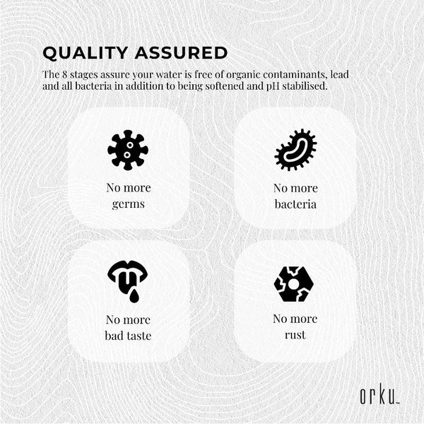 Orku 14L Benchtop 8 Stage Water Filter Ceramic Carbon Mineral Stone Silica Purifier Water Filters