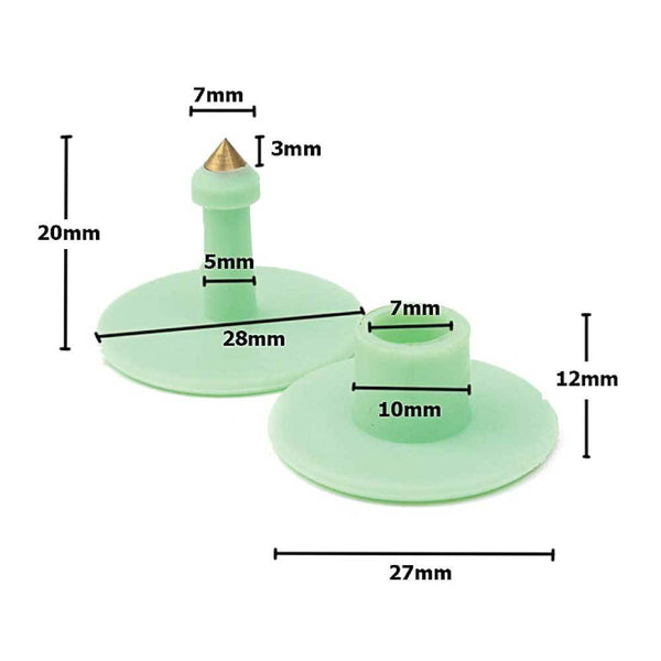 100X Cattle Ear Tags Set Round Green Blank Pig Sheep Goat Cow Livestock Label Livestock Ear Tags
