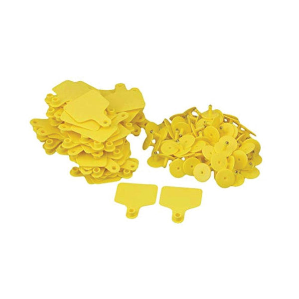 100X Cattle Ear Tags 5X4cm Set Small Yellow Blank Sheep Pig Livestock Label Livestock Ear Tags