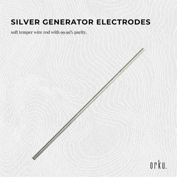 Orku 2X 7" Silver Rods 12 Gauge 99.99% High Purity Fine Soft Wire Colloidal Electrode Other Natural Remedies