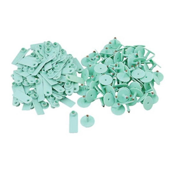 100X Cattle Ear Tags 5X2cm Set Mini Green Blank Pig Goat Livestock Label Livestock Ear Tags