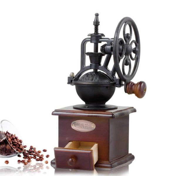 Orku Coffee Bean Grinder Retro Manual Wood Hand Wheel Nut Mill Coffee Grinders