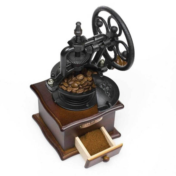 Orku Coffee Bean Grinder Retro Manual Wood Hand Wheel Nut Mill Coffee Grinders