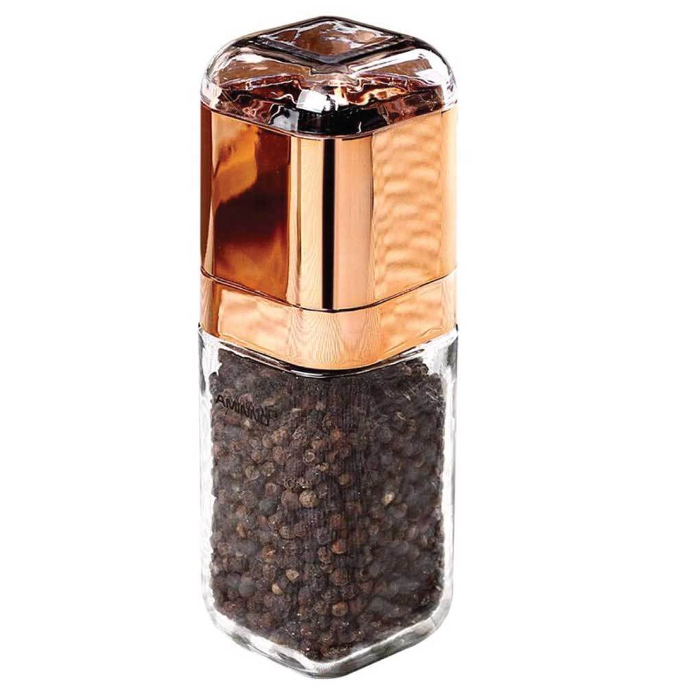 Salt & Pepper Orku Salt And Pepper Grinder 180Ml Glass Design + Rose Gold Bottle Manual Hand Mill