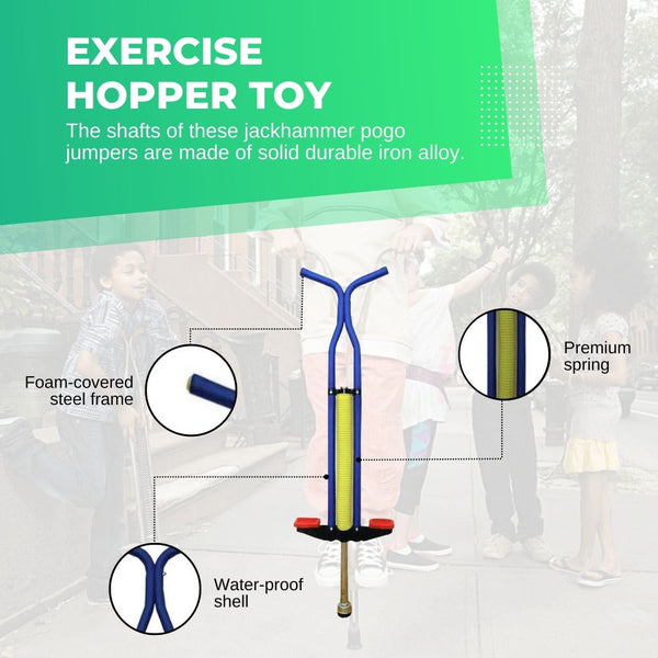 Social Hike Blue Pogo Stick Kids Childrens Jumping Jackhammer Exercise Hopper Toy Other Outdoor Toys