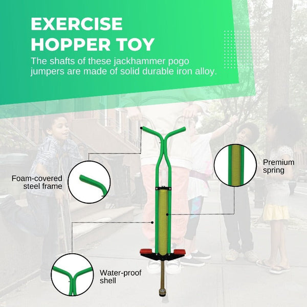 Social Hike Green Pogo Stick Kids Childrens Jumping Jackhammer Exercise Hopper Toy Other Outdoor Toys