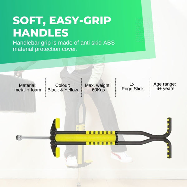 Social Hike Black And Yellow Pogo Stick Adult + Childrens Large Jumping Jackhammer Toy Other Outdoor Toys