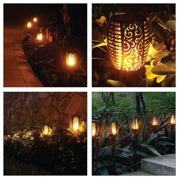 Tooleroo 51 Led Bulbs Torch Solar Garden Outdoor Flame Dancing Flickering Light Auto Lamp Garden & Patio Torches