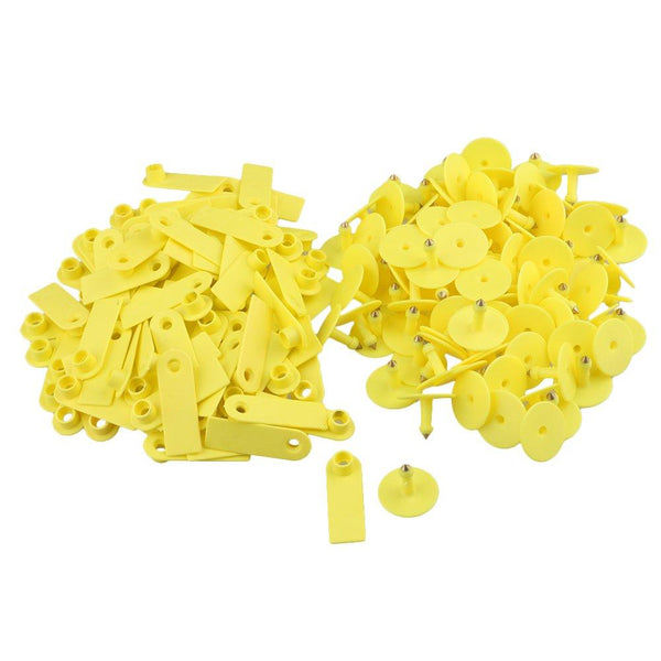 100X Cattle Ear Tags 5X2cm Set Mini Yellow Blank Pig Goat Livestock Label Livestock Ear Tags