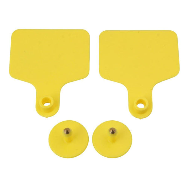 100X Cattle Ear Tags 6X7cm Set Medium Yellow Blank Cow Sheep Livestock Label Livestock Ear Tags