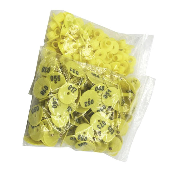 1 100 Cattle Number Ear Tags Set Round Yellow Pig Sheep Goat Livestock Label Livestock Ear Tags