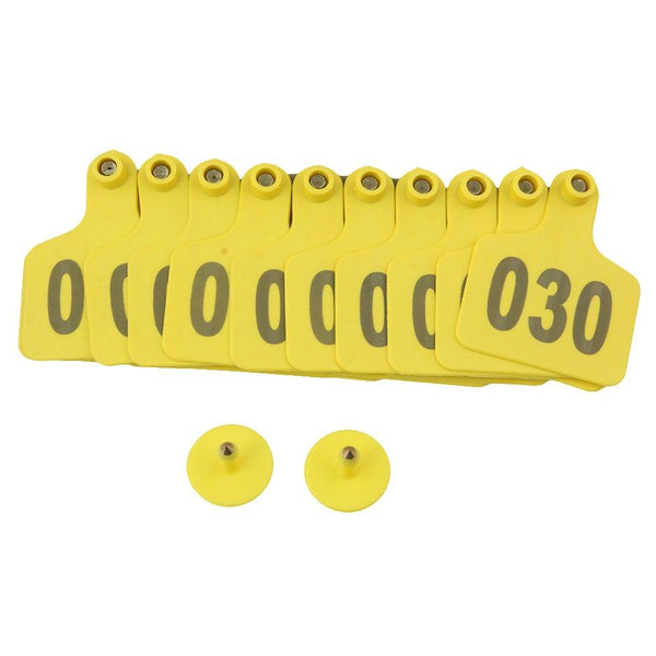 1 100 Cattle Number Ear Tags 5X4cm Set Small Yellow Pig Goat Livestock Label Livestock Ear Tags