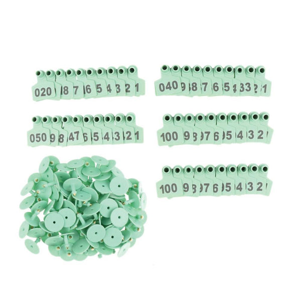 1 100 Cattle Number Ear Tag 6X7cm Set Medium Green Sheep Livestock Label Livestock Ear Tags