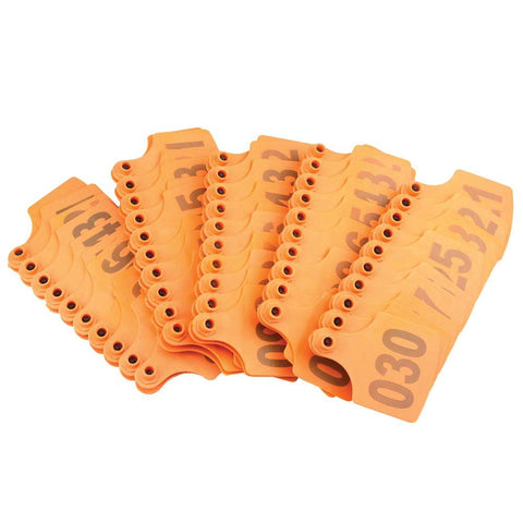 1 100 Cattle Number Ear Tag 6X7cm Set Medium Orange Cow Sheep Livestock Label Livestock Ear Tags