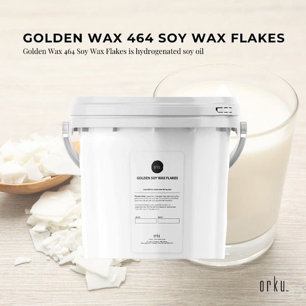 Orku 2Kg Golden 464 Soy Wax Flakes Bucket 100% Pure Natural Diy Candle Melts Chips Candle & Soap Making Kits