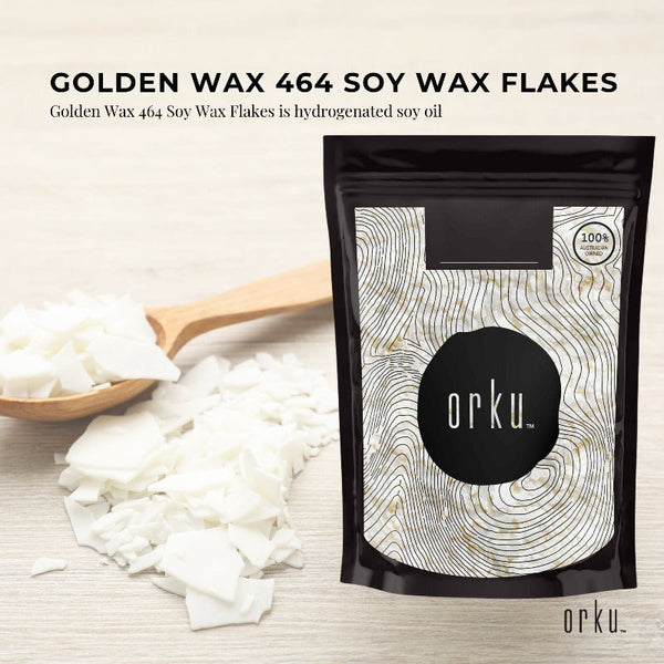 Orku 1Kg Golden 464 Soy Wax Flakes 100% Pure Natural Diy Candle Melts Chips Candle & Soap Making Kits