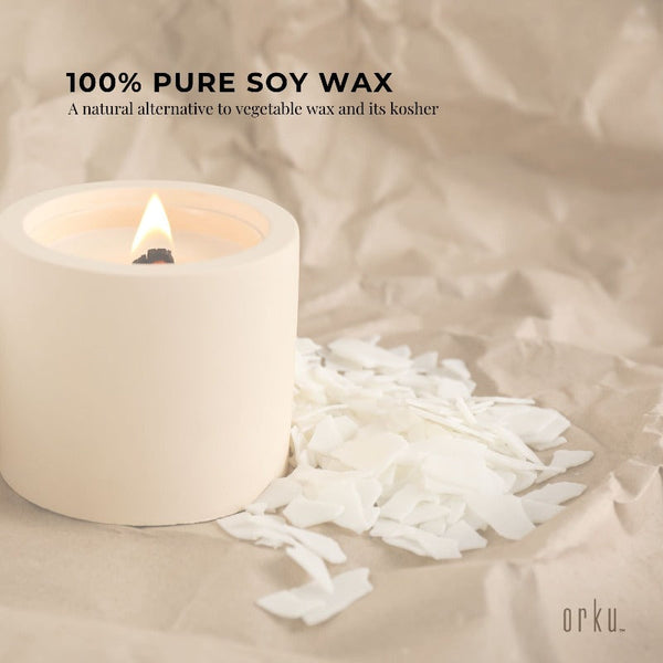 Orku 1Kg Golden 464 Soy Wax Flakes 100% Pure Natural Diy Candle Melts Chips Candle & Soap Making Kits