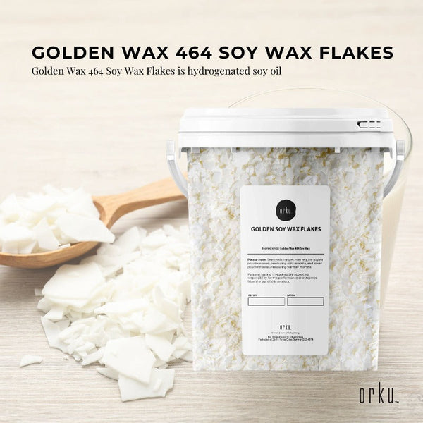 Orku 400G Golden 464 Soy Wax Flakes Bucket 100% Pure Natural Diy Candle Melts Chips Candle & Soap Making Kits