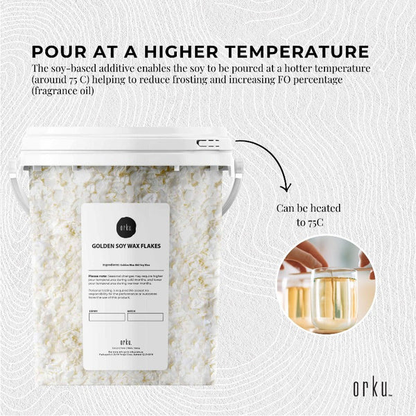 Orku 400G Golden 464 Soy Wax Flakes Bucket 100% Pure Natural Diy Candle Melts Chips Candle & Soap Making Kits