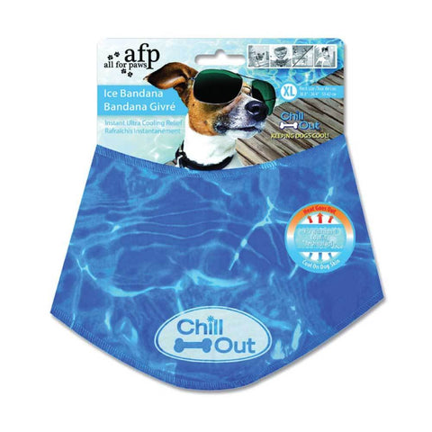 Xl - Dog Cooling Bandana Ice Neck Collar Afp Chill Out Pet Scarf Cold Large