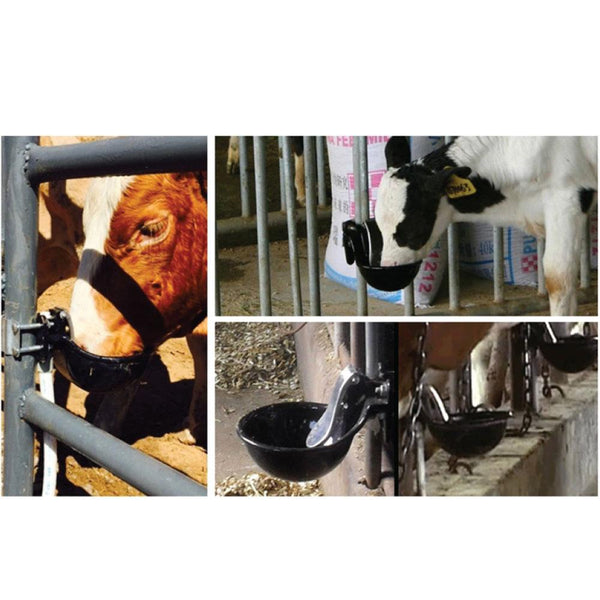 25Cm Cattle Drinking Bowl Iron Cast Mounted Automatic Water Cow Horse Trough Pet Chicken Supplies