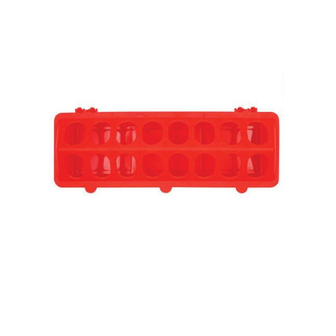30Cm Long Poultry Feeder Feeding Trough Chicken Red Plastic Flip Top Container