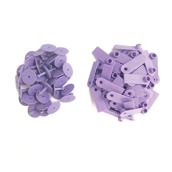 100X Cattle Ear Tags 5X2cm Purple Cow Sheep Pig Small Animal Livestock Label Livestock Ear Tags
