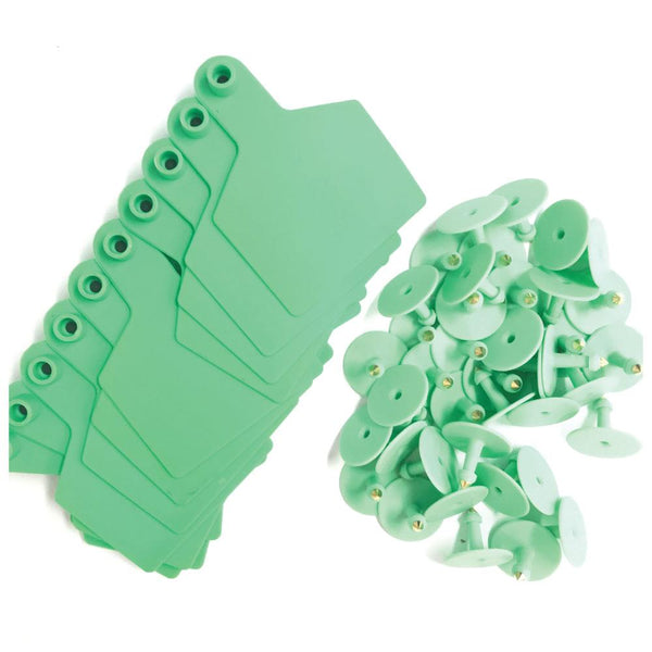 100X Cattle Ear Tags 7.5X10cm Set Xl Green Blank Cow Sheep Livestock Labels Livestock Ear Tags