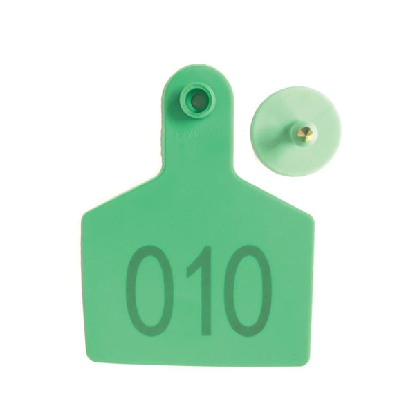 1 100 Cattle Number Ear Tags 7.5X10cm Set Xl Green Cow Sheep Livestock Labels Livestock Ear Tags