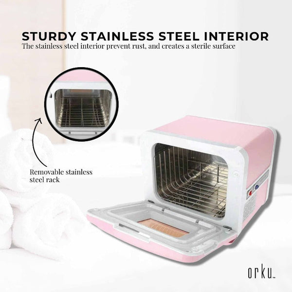 Salon Dryers & Steamers Orku 8L Pink Electric Towel Warmer Uv Steriliser Cabinet Small Hot Heater Sanitiser