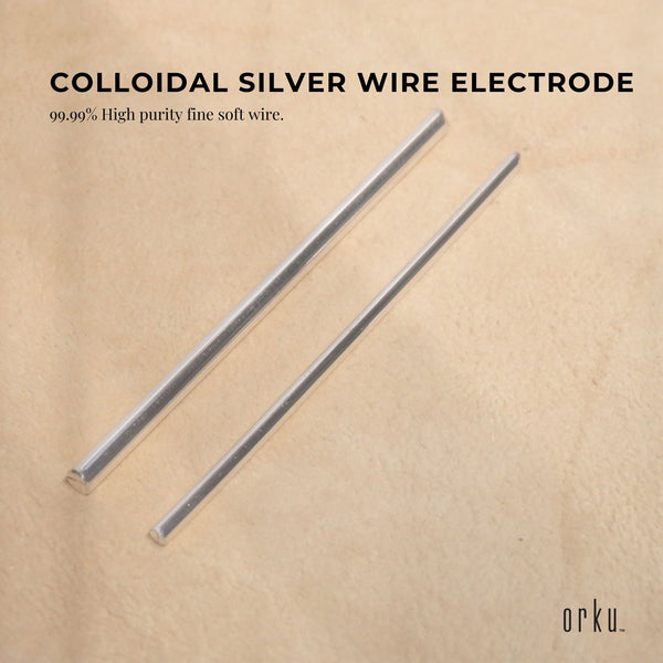 Orku 2X 8" Silver Rods 18 Gauge 99.99% High Purity Fine Soft Wire Colloidal Electrode Other Natural Remedies