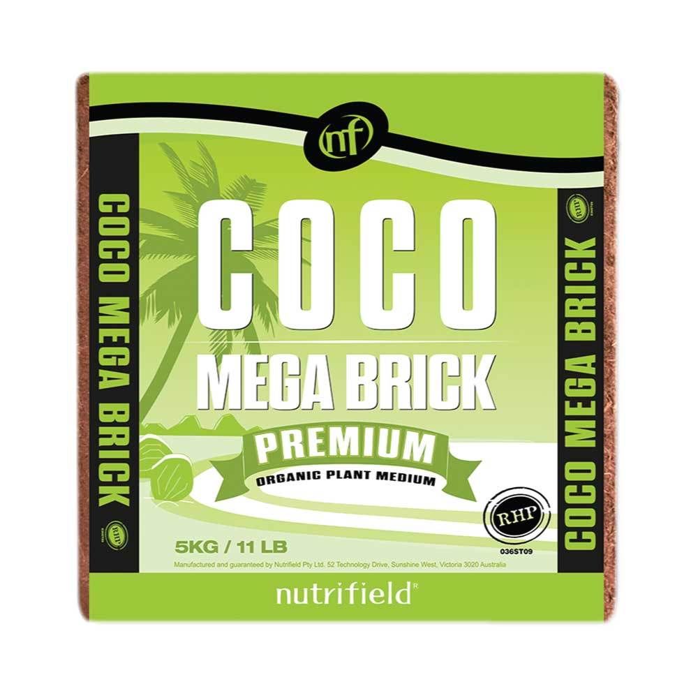 Nutrifield 5Kg Coco Mega Brick Premium Coir Peat Organic Plant Growth Medium 55L Hydroponic Growing Kits