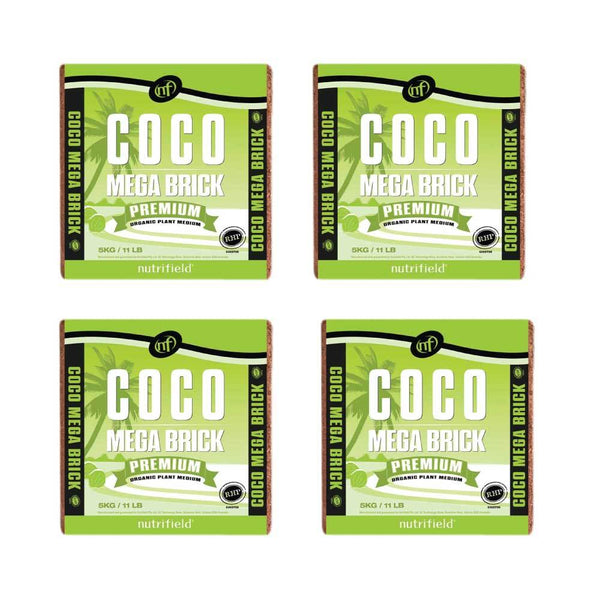 Nutrifield 4X 5Kg Coco Mega Brick Premium Coir Peat Organic Plant Growth Medium Hydroponic Growing Kits
